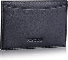 Leather Thin Card Holder, Slim ID Case Small Credit Card Wallet for Men & Women - Amazon.ae Price Tracker