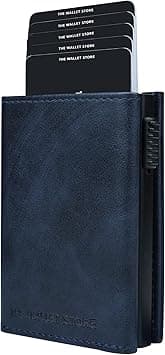 The Wallet Store Defender RFID Protected Wallet | Pop-up Card Holder | Scan Proof Wallets for Men | Aluminium Case | Up to 8 Cards | Credit & Debit Card Holder, Blue, Casual on Amazon.ae - Price Tracker