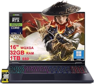 Acer Predator Helios Neo16S AI Gaming PC, Ultra 9 275HX, 32GB DDR5 RAM | 1TB SSD 16" WQXGA 240Hz Display, NVIDIA GeForce RTX 5070 Ti 12GB GDDR7, Abyssal Gray Color, Win 11 Pro على Amazon.ae - متتبع الأسعار