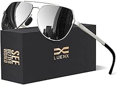 LUENX Aviator Sunglasses for Women Men Polarized Lens with Accessories - UV 400 Protection 60MM - Amazon.ae Price Tracker