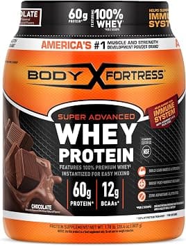 Body Fortress Super Advanced Whey Protein Powder, Chocolate, Immune Support (1), Vitamins C & D Plus Zinc, 1.78 lbs على Amazon.ae - متتبع الأسعار