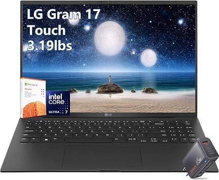 LG Gram 17 Laptop Copilot Plus PC - Ultra 7 Series 2 258V - Touchscreen WQXGA - 32GB RAM - 2TB PCIe SSD - Windows 11 Pro - Backlit Keyboard - Intel Arc Graphics - Wi-Fi 7 - Business - Ultralight on Amazon.ae - Price Tracker