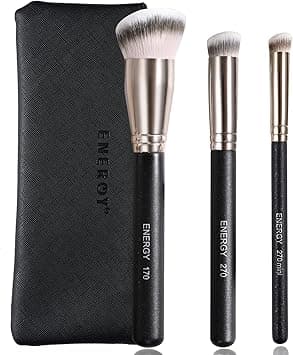 ENERGY Makeup Brushes Foundation Brushes for Liquid Makeup Professional Kabuki Foundation Brush Concealer Brush Under Eye Nose Contour Brush for Liquid Cream Powder Blending Buffing with Travel Case on Amazon.ae - Price Tracker