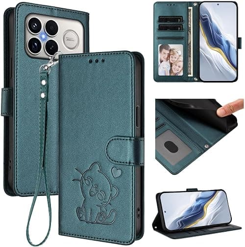 Cover Compatible with Xiaomi Poco F8 Ultra 5G,Compatible with Redmi K90 Pro Max 5G Lanyard【Flip Stand Card Holder Wallet Magnetic Clasp Phone Case】Green on Amazon.ae - Price Tracker