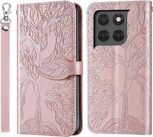 Case for Motorola Moto G77/G67 5G Tree Embossed PU Leather Case Magnetic Closure Wallet Flip Case for Motorola Moto G77/G67 5G Rose Gold on Amazon.ae - Price Tracker