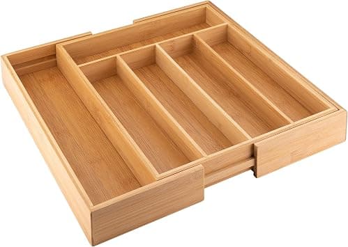 Axentia Bamboo Cutlery Tray, Brown, 48.5 x 37 x 5.3 cm على Amazon.ae - متتبع الأسعار