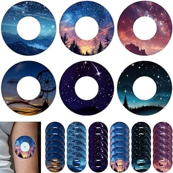 FuWeave 36 Pack Adhesive Patch for Libre 2 Sensor with Starry Sky CGM Patches Waterproof CGM Covers Sweatproof Colored Sensor Continuous Glucose Monitor Protection Cover Split Backing CGM Tape on Amazon.ae - Price Tracker