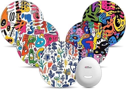 Dexcom G7 Over Patches Amolyfe 10-Pack, Bump-Proof Hard Cap (Graffiti) on Amazon.ae - Price Tracker