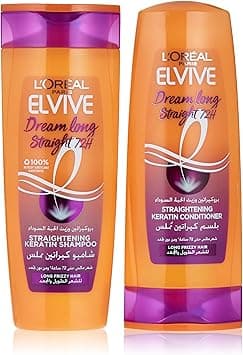 L'Oréal Paris Elvive Dream Long Straight Shampoo 400ml + Conditioner 360ml For Frizzy Hair on Amazon.ae - Price Tracker