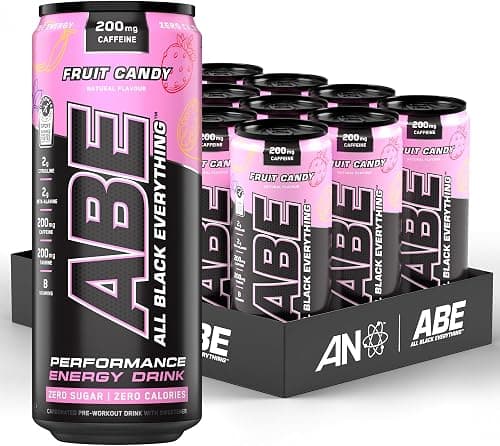 Applied Nutrition ABE Pre Workout Cans - All Black Everything Energy + Performance Drink, ABE Carbonated Beverage Sugar Free with Caffeine (Pack of 12 Cans x 330ml) (Fruit Candy) on Amazon.ae - Price Tracker