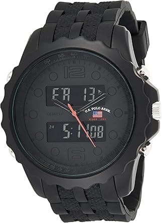 U.S. Polo Assn. Sport Men's US9269 Black Watch With Black Rubber Band - Amazon.ae Price Tracker