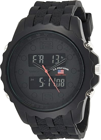 U.S. Polo Assn. Sport Men's US9269 Black Watch With Black Rubber Band on Amazon.ae - Price Tracker