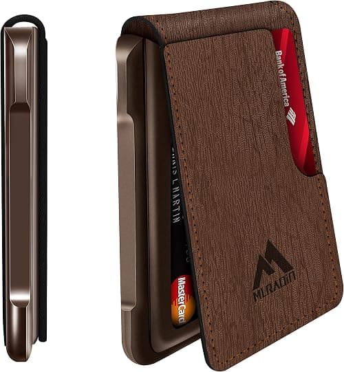 MURADIN Mens Wallet Tactical Bifold Wallets for Men Metal RFID Blocking Aluminum Money Cards Holder Gifts for Men على Amazon.ae - متتبع الأسعار