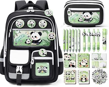Fimibuke Kids Backpack for School Girls Boys,Toddler School Supplies, Panda, Large, Casual | Stationery Set with Bookbag Pencil Case Pins Gel Pens Pencils Notebooks for Back to School Kindergarten Elementary Student on Amazon.ae - Price Tracker