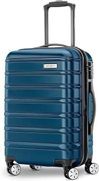 Samsonite Omni 2 Domestic Carry-On Luggage - 22x14x9 Airline-Approved - Features Expandable Polycarbonate Shell, 360° Wheels, TSA Lock - Amazon Exclusive - Lagoon Blue على Amazon.ae - متتبع الأسعار