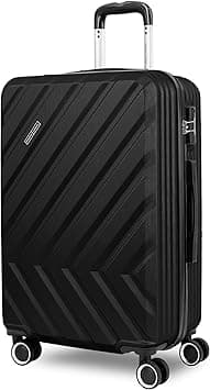Parajohn Prisma Series 1 Piece Durable Lightweight Material-ABS 8 Wheels Hardsided Travel Suitcase (Black, 20 inches (37cm*28cm*56cm)) on Amazon.ae - Price Tracker