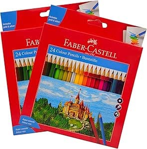 Faber-Castell Colour Pencil 24 Colour [Pack of 2],Artist Drawing Pencils, Colored Pencils for School Kids Teachers, Soft Core Art Drawing for Coloring, Sketching. on Amazon.ae - Price Tracker