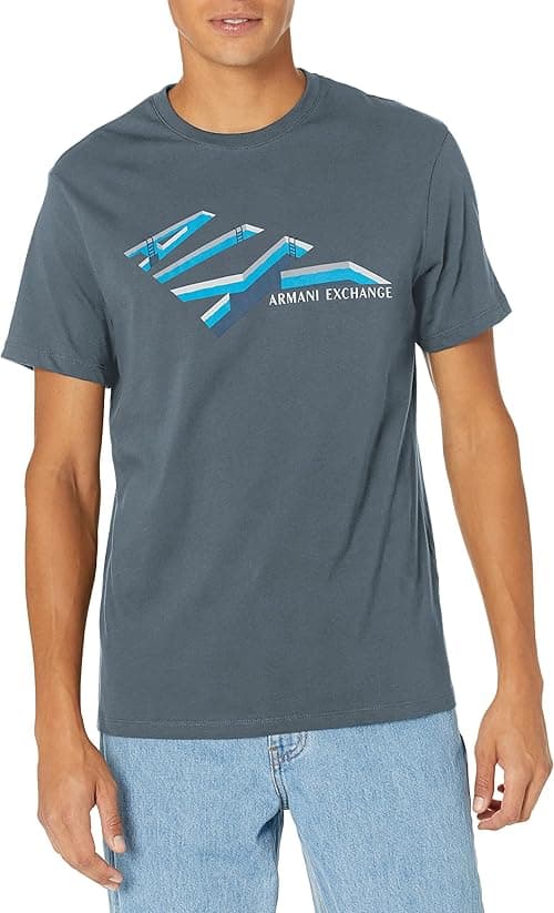 Armani Exchange Men's Logo Crew Neck Short Sleeve Jersey T-shirt T-Shirt (pack of 1) on Amazon.ae - Price Tracker