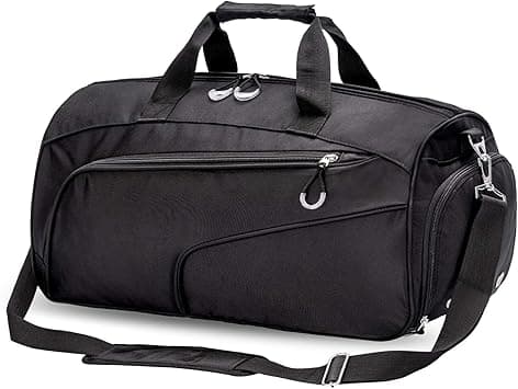 Kuston Sports Gym Bag with Shoes Compartment &Wet Pocket Gym Duffel Bag Overnight Bag for Men and Women - Black on Amazon.ae - Price Tracker