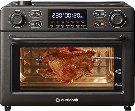 Nutricook Baker’s Oven 12-in-1 Air Fryer Toaster Oven 30L with Steam Infusion | 360° Turbo Convection, Rotisserie | Stainless steel inner cavity, countertop friendly|Beige|NC-AFTO330K|2-Year Warranty on Amazon.ae - Price Tracker