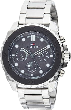 TOMMY HILFIGER MEN'S DARK GREY DIAL STAINLESS STEEL BRACELET WATCH - 1710689 on Amazon - Best Deal Finder