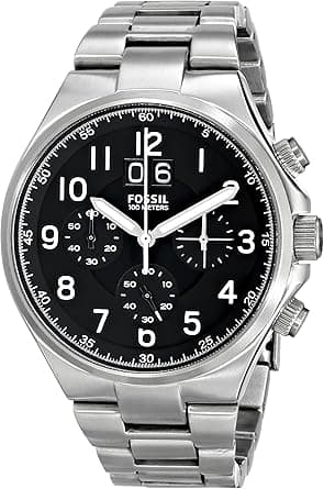 Fossil Men's CH2902 Qualifier Chronograph Stainless Steel Watch - Silver-Tone on Amazon.ae - Price Tracker