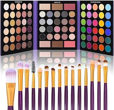 UCANBE 86 Colors Nude Eyeshadow Palette with 15pcs Makeup Brushes Set, Matte Glitter Long Lasting Highly Pigmented Waterproof Colorful Eye Shadow Contour Blush Powder Highlighter All in One on Amazon.ae - Price Tracker