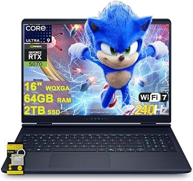 Dell Alienware 16X Aurora Gaming AI Laptop 16" QHD WQXGA (100% DCI-P3) Intel 24-core Ultra 9 275HX (Up to 13 Tops) 64GB RAM 2TB SSD GeForce RTX 5070 Thunderbolt Wi-Fi7 Win11 ICP Hub/Copilot AI PC on Amazon.ae - Price Tracker