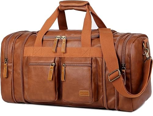 Baosha Leather Travel Duffel Weekender Bag Carry on Overnight Bag Sports Duffel bag For men and Women HB-21 (Brown) on Amazon - Best Deal Finder