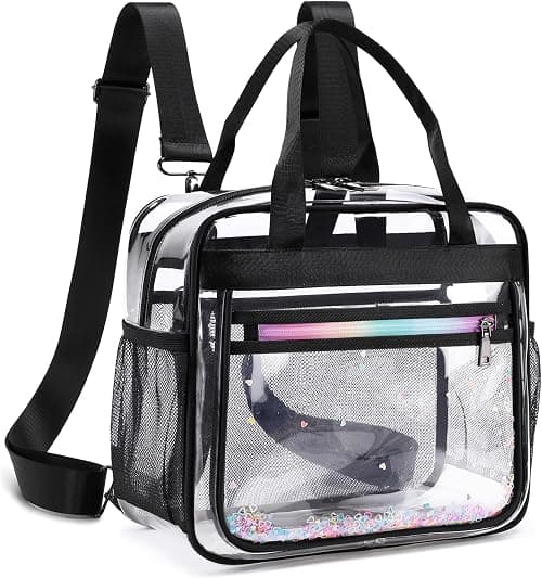 Clear Backpack for Women Girls Transparent Kids Shoulder Handbag Elementary School Bag See Through Bag Large Daypack on Amazon.ae - Price Tracker