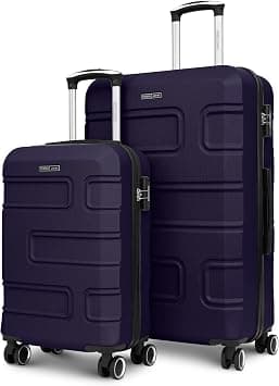 Brick box Series Set of 2 Luggage | Lightweight Small 10KG & Large 30KG ABS 8 Wheels Trolley Hardsided Travel Suitcase (Navy Blue, Set of 2 (Cabin + Large)) on Amazon.ae - Price Tracker