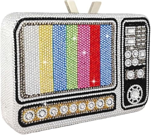 Boutique De FGG Retro Crystal Clutch Purses for Women Luxury Rhinestone Evening Bag Novelty Formal Party Clutch Handbag,Mini, Television Tv, Small on Amazon.ae - Price Tracker
