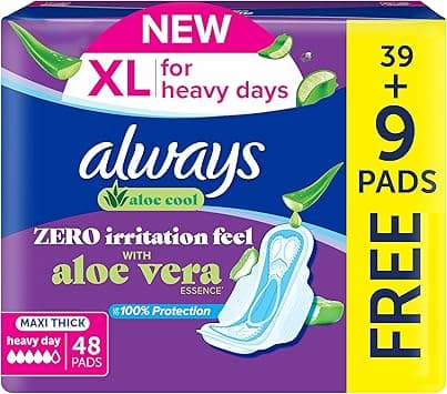 Always Aloe Cool Pads for Heavy Days, 48 XL Maxi Thick Pads on Amazon.ae - Price Tracker