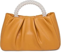 Beatfull Evening Purse Women Small Pearl Handbags Soft Leather Ruched Bag Wedding Bridal Clutch Party Prom Crossbody Purses - Best Deal Finder