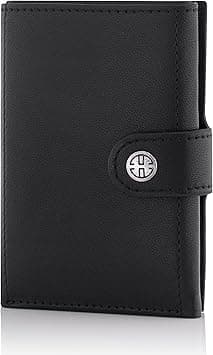 TRUSADOR Venice Men & Women Leather Trifold Wallets RFID Blocking Front Pocket Wallet (Black, With Coin Pocket) on Amazon.ae - Price Tracker