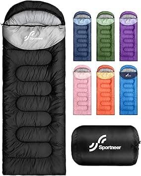 Sportneer Sleeping Bags for Adults, Warm & Cold Weather Sleeping Bag for Adults Kids Boys Girls - Lightweight Compact Camping Gear Equipment, Traveling, Backpacking, Hiking-Black - Amazon.ae Price Tracker