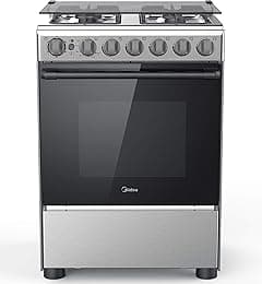 Midea 60x60cm Freestanding Cooker, Full Gas Cooking Range with 4 Burners, Automatic Ignition & Safety, Cast Iron Pan Support, Stainless Steel Finish, Separate Knob for Oven Grill, BME62058FFD-D - Amazon.ae Price Tracker