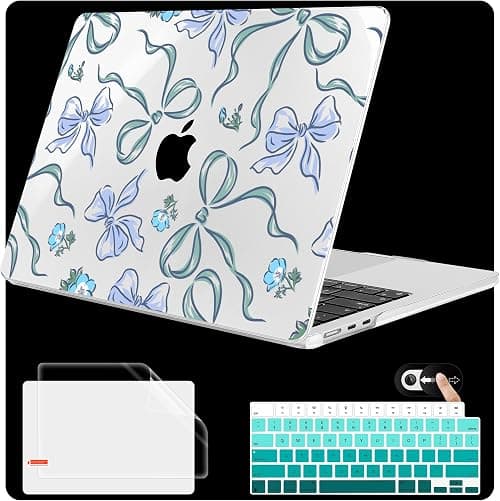 Mektron for 2025 M4 MacBook Air 13.6 Inch A3240 Case Fits 2023 A2681 M2 2024 A3113 M3 Chip with Liquid Retina Display Touch ID, Printed Plastic Hard Shell Cover for MacBook Air 13.6", Bows C355 على Amazon.ae - متتبع الأسعار