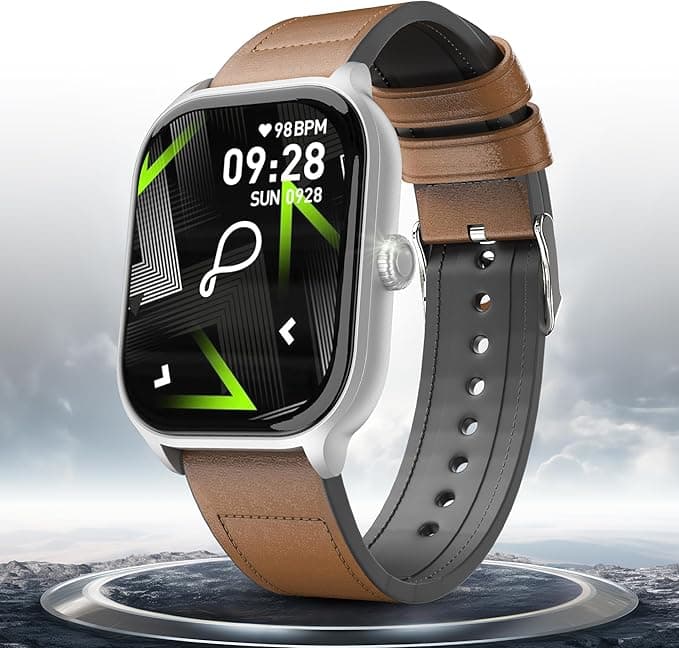 Pebble Edge Smart Watch for Men and Women, 2.01" True HD Display, Bluetooth Calling, Heart Rate Monitoring, Rotating Crown, AI Voice Assistant, Sleep Monitoring, Alarm &amp; Notification, Whiskey Brown on Amazon.ae - Price Tracker