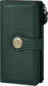 Travelambo Womens RFID Blocking Large Capacity Luxury Waxed Genuine Leather Clutch Wallet Multi Card Organizer on Amazon.ae - Price Tracker