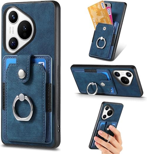 Case Compatible with Huawei Pura 70,Compatible with Huawei Pura 70 5G ADY-LX9 ADY-AL00 Wallet Card Holder Magnetic 3 in 1 [PC+TPU+PU] Kickstand Blue on Amazon.ae - Price Tracker