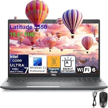Dell Latitude 15 5000 5550 15.6" FHD Business Laptop Computer, Intel Ultra 7 155U (Beat i7-1355U), 32GB DDR5 RAM, 1TB SSD, WiFi 6, Bluetooth 5.3, Backlit Keyboard, Fingerprint Reader, Windows 11 Pro on Amazon.ae - Price Tracker