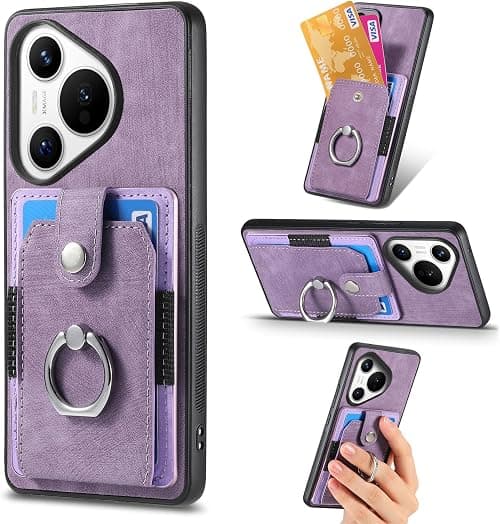 Case Compatible with Huawei Pura 70,Compatible with Huawei Pura 70 5G ADY-LX9 ADY-AL00 Wallet Card Holder Magnetic 3 in 1 [PC+TPU+PU] Kickstand Purple on Amazon.ae - Price Tracker