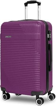 Parajohn Bravo Series 1 Piece Durable Lightweight Medium 24 inches Carrying 20KG Material-ABS 8 Wheels Hardsided Travel Suitcase - Purple على Amazon.ae - متتبع الأسعار