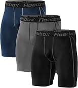 Roadbox Compression Shorts for Men 3 Pack Cool Dry Athletic Workout Underwear Running Gym Spandex Base Layer Boxer Briefs - Best Deal Finder