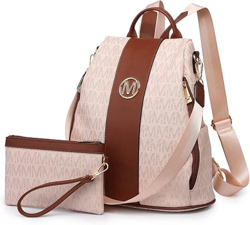 MKP COLLECTION Women Fashion Backpack Purse Multi Pockets Anti-Theft Rucksack Travel Shoulder Bag Handbag Set 2pcs on Amazon.ae - Price Tracker