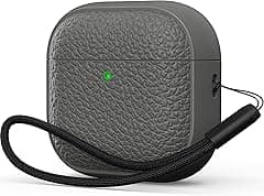 R-fun for Airpods 4 Generation Case, Soft TPU(leather-like) Design Drop Protection Cover for Men and Women with Lanyard and Cleaner Kit, Compatible with Apple Latest Airpods 4th Gen(USB-C)(2024)-Grey - Amazon.ae Price Tracker