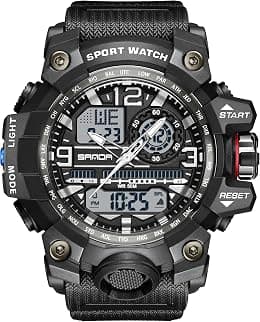 KXAITO Men's Watches Sports Outdoor Waterproof Military Watch Date Multi Function Tactics LED Face Alarm Stopwatch for Men 3133 - Best Deal Finder