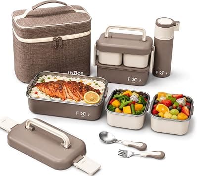 Bento Stainless Steel Lunch Box Set for Kids& Adult 1260ML Insulated Bento Box with Thermal Bag, Leakproof BPA Free Food Containers, Water Bottle & Spoon for School Office Travel على Amazon.ae - متتبع الأسعار