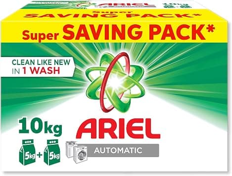 Ariel Laundry Powder Detergent with Dual Enzyme Technology, Original Scent, Suitable for Automatic Machines, 10 Kg - متتبع أسعار Amazon.sa